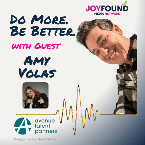 Do More Be Better podcast cover photo referencing Amy Volas.